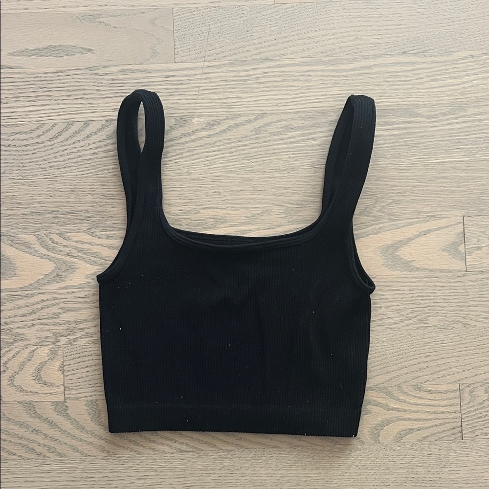 Zara Black Ribbed Tank Top